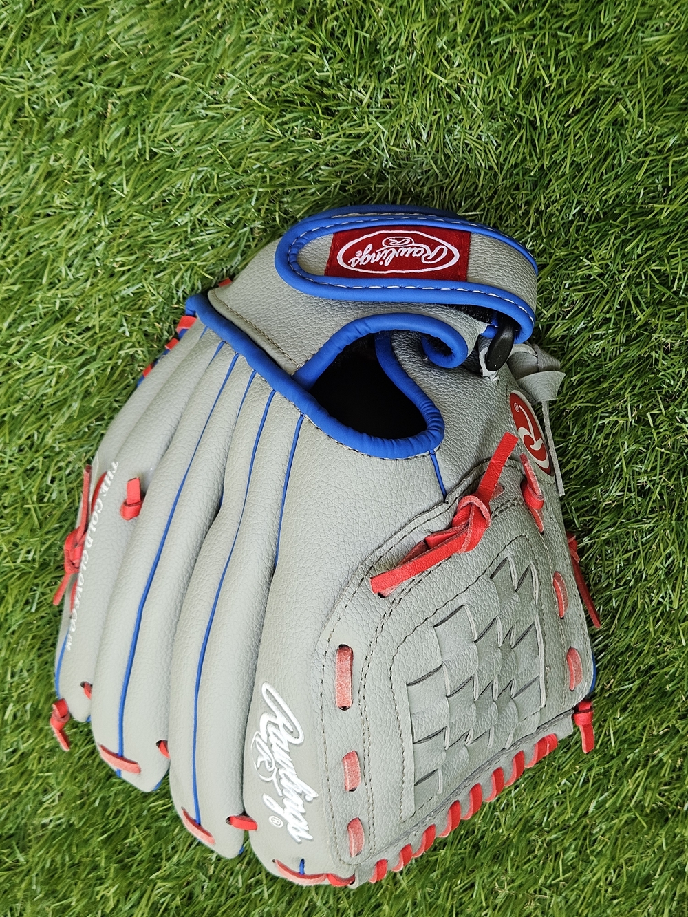 Rawlings Players Series 11 5 Youth Baseball Glove Grey Blue Red Right Hand Throw - Picture 2 of 9